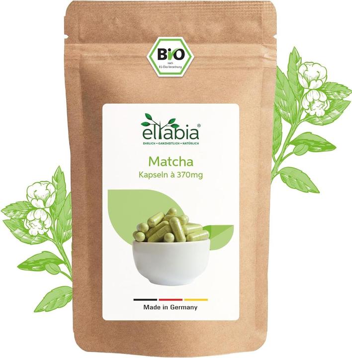 Eltabia Bio Matcha Grüntee Extrakt Kapseln | 100% rein ohne Zusatzstoffe (200 Stück, Kapseln)