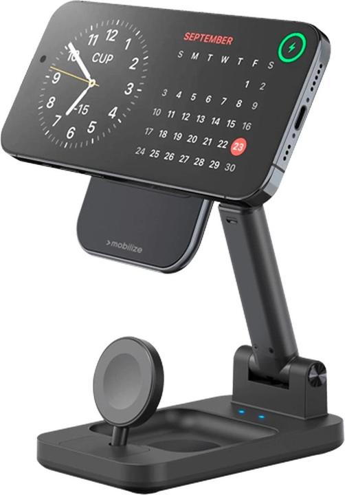 Produktbild Mobilize 3-In-1 Kabellos Magnetisch Ladegerät 15W Schwarz (15 W)