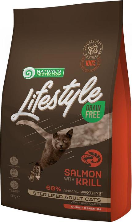 Natures Protection Grain Free with salmon and krill, 1.5 kg (Adult, 8 pcs., 1500 g)