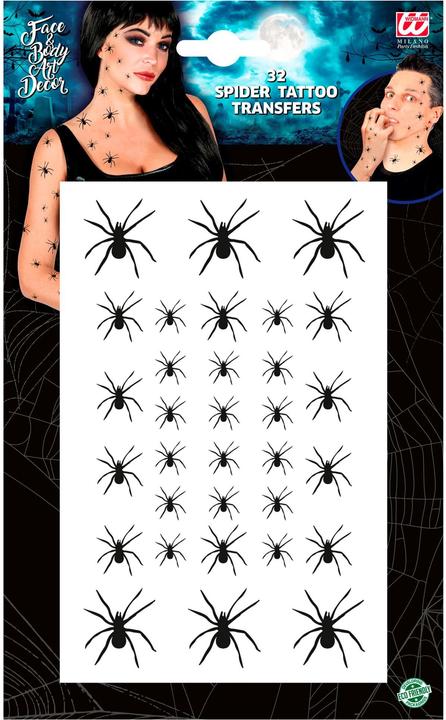 Actual product image Widmann Spiders tattoos 32 pcs.