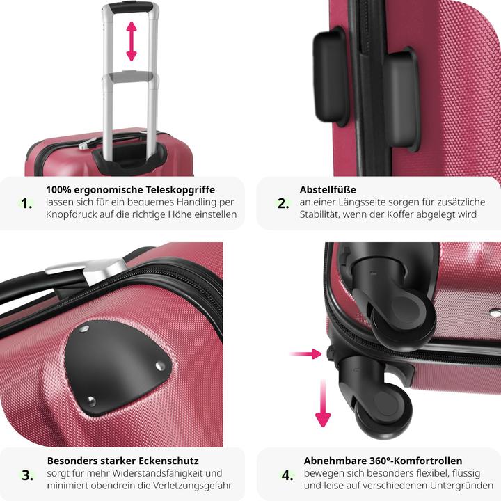 Immagine prodotto tectake Set di valigie rigide (95 l, M (50 - 90l), L (90 - 115l))