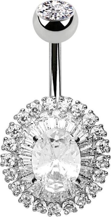 Immagine prodotto Star Piercing Banana argento Cristallo di dente di leone argento (Ottone, Acciaio chirurgico 316L)