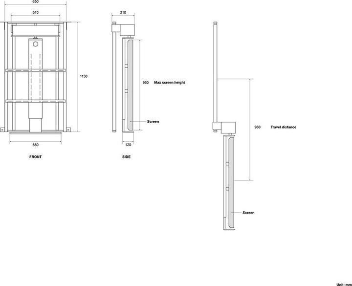 Produktbild DSS TV Deckenlift, 55-75", Funk, max 40 kg, schwarz (75", 40 kg)