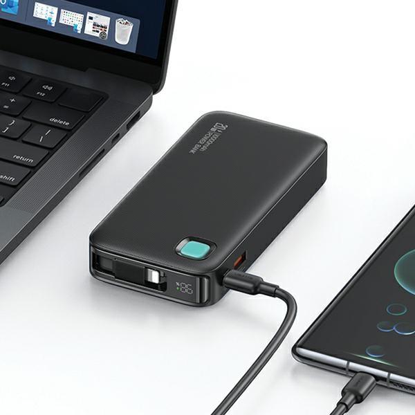 Produktbild Usams Powerbank ze zwijanym kablem Retractable Lightning 10000 mAh PD 20W Fast Charge XY Series biał (10000 mAh, 50 W)