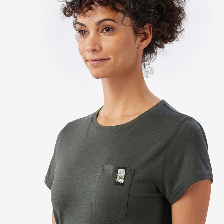 Image du produit Forclaz T-shirt manches courtes 100 % laine mérinos femme, Merino 100% vert (XL)