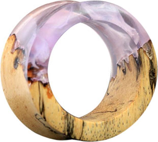 Produktbild Star Piercing Flared Tunnel färbung Epoxy violett aus Tamarind Holz (Chirurgenstahl 316L, Organischohne Messing)