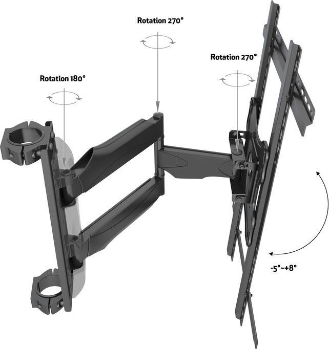 Produktbild Multibrackets Boden-Deckenhalter 1x, 40"-65", VESA 100x100