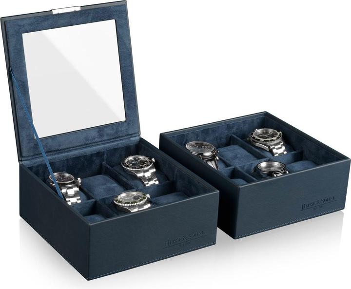 Produktbild Heisse & Söhne Stapelbares Schmuckkästchen Mirage L - Oberteil: Uhrenbox für 6 Uhren - Blau