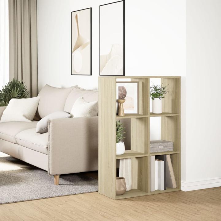 Immagine prodotto VidaXL Divisorio per ambienti Libreria Scaffale in piedi Scaffale per ufficio Scaffale a cubo Rovere Sonoma (69,5 x 29 x 103,5 cm)