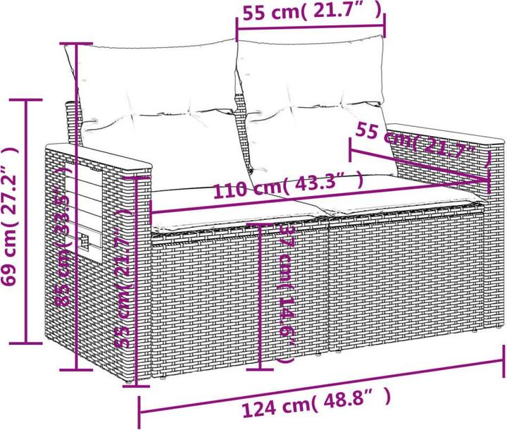 Produktbild VidaXL 10-tlg. Garten-Lounge-Set mit Kissen