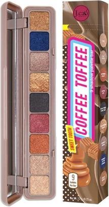 Produktbild J.Cat Beauty Sweet Tooth 9 Shadow Palette Bar STB102 Coffe Toffee Eye Shimmer mit Spiegel und Zippertasche