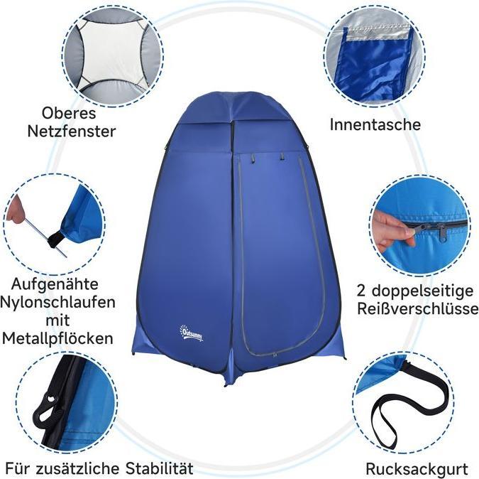 Image du produit Swisshandel24 Pop up Tente de toilette Tente de douche mobile Camping Tente de vestiaire avec poche intérieure (1 personne)