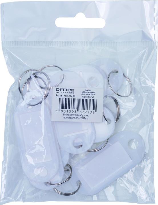 Produktbild Office Products Schlüsselanhänger, 50x20mm, 10stk, weiss