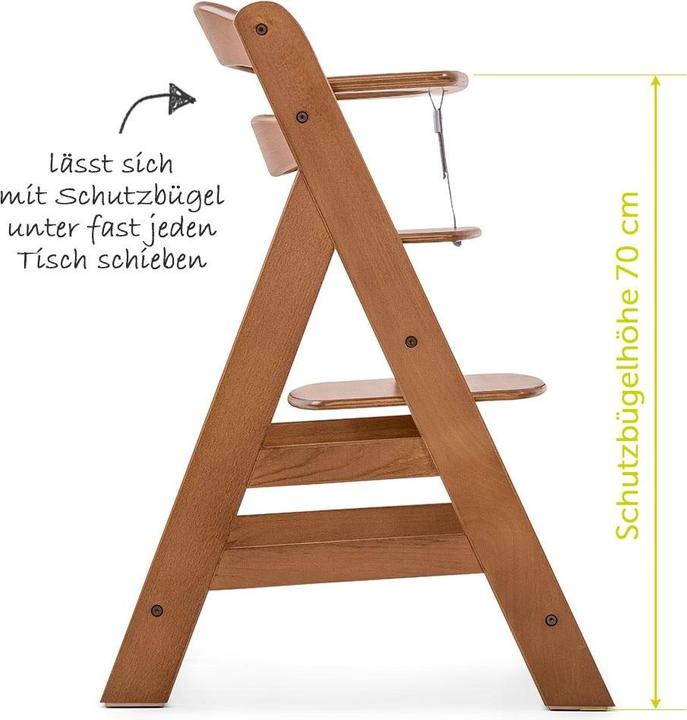 Image du produit Hauck Chaises hautes Alpha Plus Walnut Newborn Set Deluxe - 4 pcs. (Chaise haute Rehausseur)