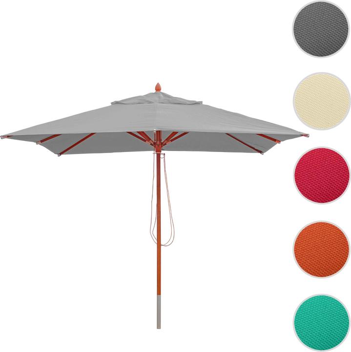 Immagine prodotto Swisshandel24 Ombrellone in legno per gastronomia, ombrellone da giardino, poliestere/legno 14kg, quadrato 3x3m a (3 m)