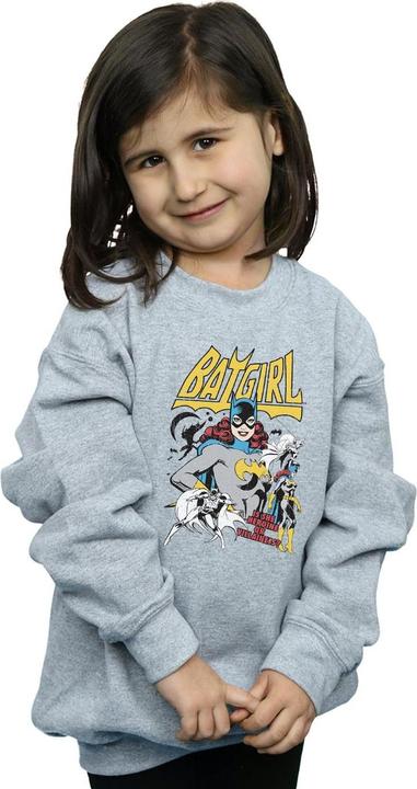 Actual product image Girls Heroine Or Villainess Batgirl Cotton Sweatshirt (140, 146)
