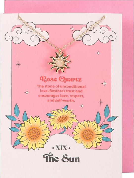 Produktbild Something Different Die Sonne Halskette und Karte Celestial Rosenquarz (100% synthetisches Material)
