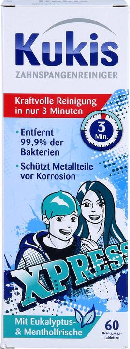 Image du produit Kukis Reckitt Benckiser, pastilles de nettoyage pour appareils dentaires, 60 pastilles