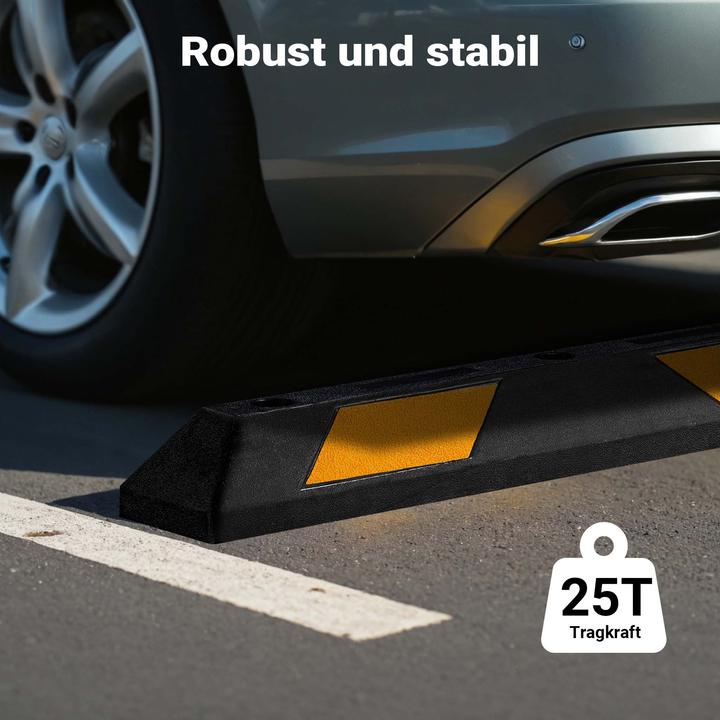 Immagine prodotto Wiltec Fermaruote 90x15x10cm 2x aiuto al parcheggio Protezione anticollisione in gomma Aiuto al parcheggio