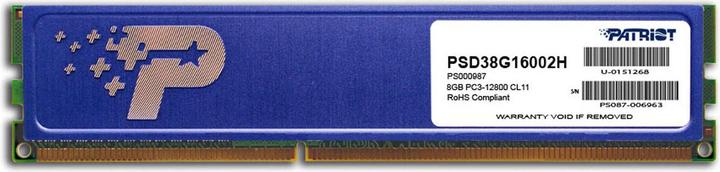 Immagine prodotto Patriot Linea Signature, DDR3, 8GB, 1600MHz (1 x 8GB, 1600 MHz, DDR3-RAM, DIMM)