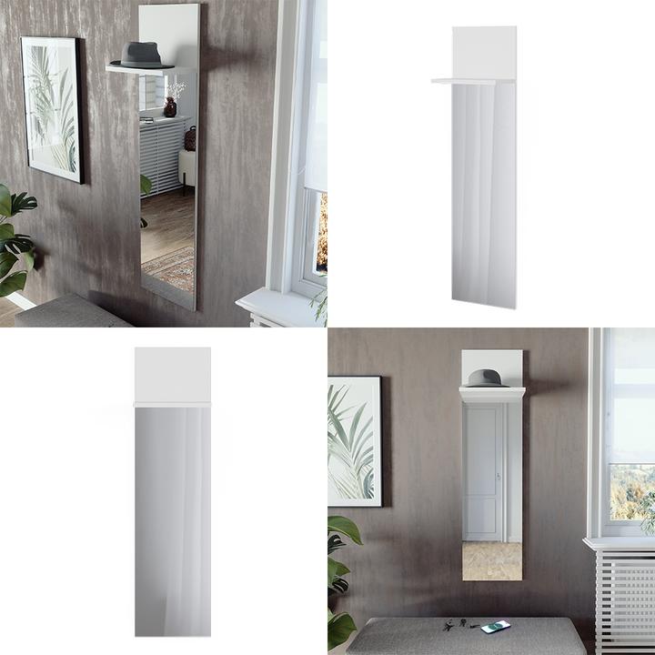 Immagine prodotto Vicco Appendiabiti da parete Siri, bianco, 36 x 135 cm con specchio