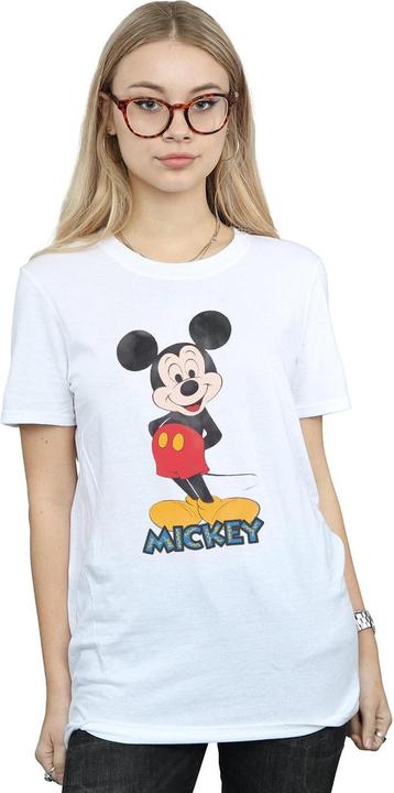 Actual product image Disney Womens/Ladies Mickey Mouse Retro Pose Cotton Boyfriend T-Shirt (S)