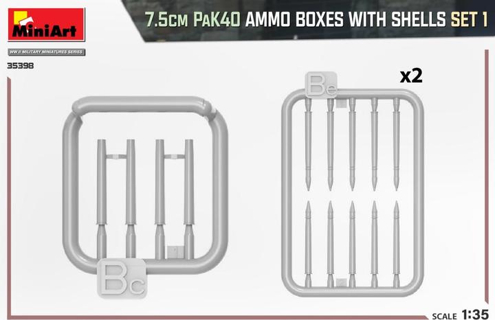 Produktbild Mini art 7.5cm PaK40 Ammo Boxes w/Shells Set 1