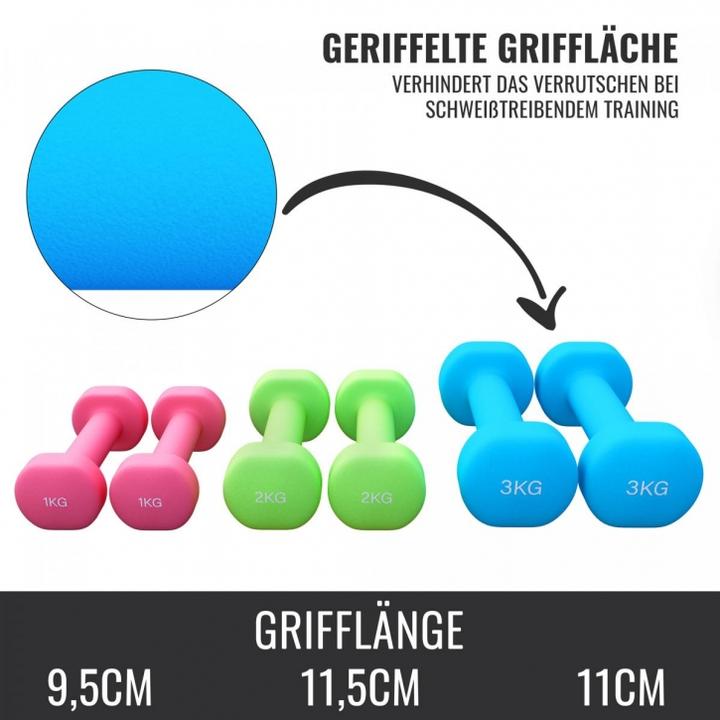 Actual product image Gorilla Sports Dumbbell case (2 x 2 kg, 2 x 3 kg, 2 x 1 kg)