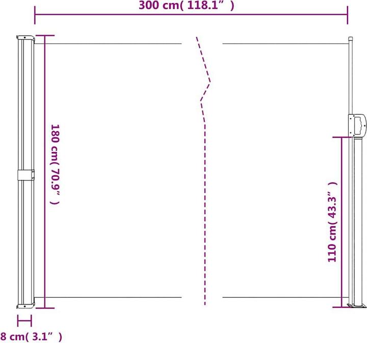 Actual product image VidaXL Extendable side awning (1.80 m)