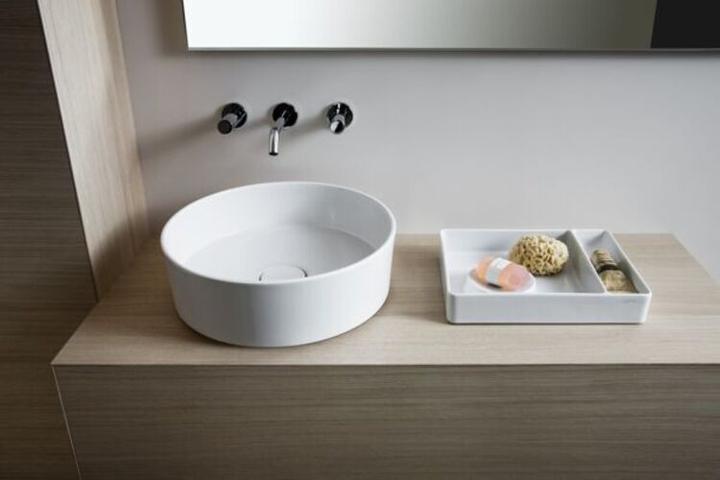 Produktbild Laufen Waschtisch-Schale KARTELL 420x420x135mm o ÜL ohne Hahnloch schwarz (420 mm, 420 mm)