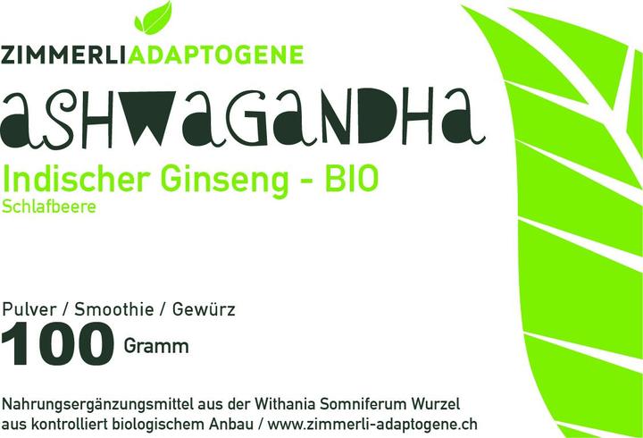 Produktbild Zimmerli Adaptogene Ashwagandha Pulver (BIO) (1 Stück, Pulver, 100 g)