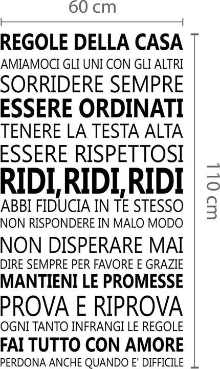 Actual product image Walplus Italian Family Quotes (120 x 60)