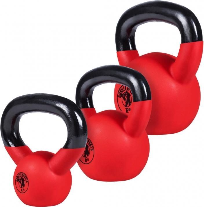 Actual product image Gorilla Sports Kettlebell Set (3 x 4 kg, 3 x 12 kg, 3 x 8 kg)