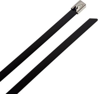 Produktbild Rs Pro Edelstahl 316 Kabelbinder Schwarz 8 mm x 35 (Metallkabelbinder, 350 mm, 100 Stk.)