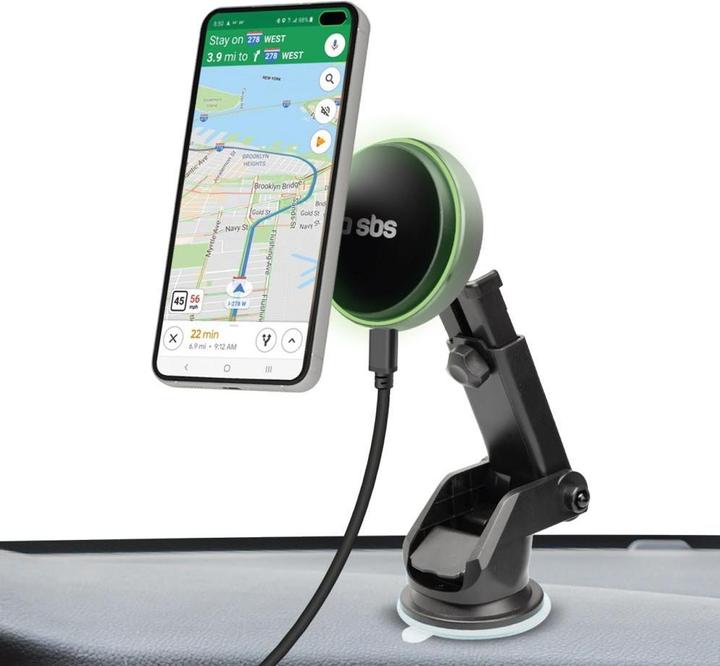 Produktbild SBS Magnetische Autohalterung für Windschutzscheibe und Armaturenbrett, kompatibel mit MagSafe-Aufladung