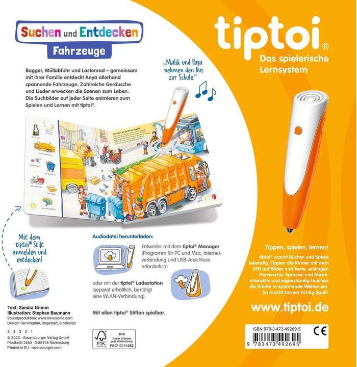 Actual product image tiptoi Suchen und Entdecken: Fahrzeuge (German, Sandra Grimm, 2023)