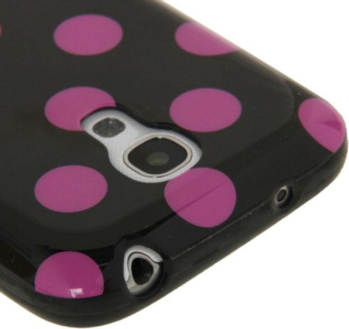 Actual product image König Design Protective cover dots TPU Case for mobile Samsung Galaxy S4 mini i9190 black/purple (Samsung Galaxy S4 mini)