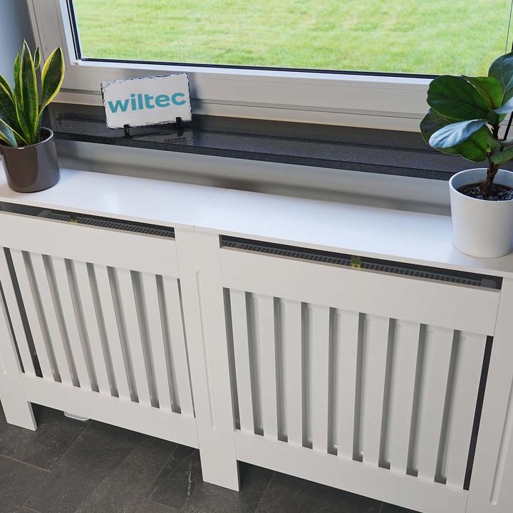 Image du produit Toboli Cache-radiateur blanc 172x19x82cm Couverture de chauffage décorative en MDF Tablette Étagère