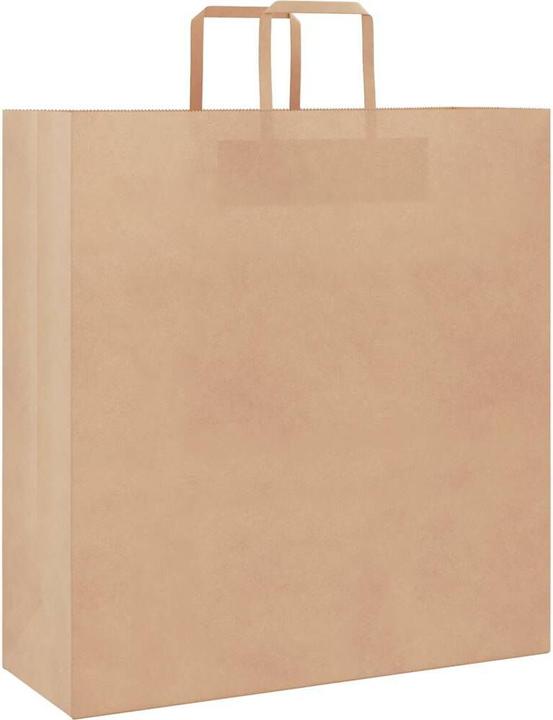 Produktbild VidaXL Kraftpapiertüten 50 Stk. mit Henkel Braun 45x17x48 cm Papiertüte (Geschenktüte, 50 x)