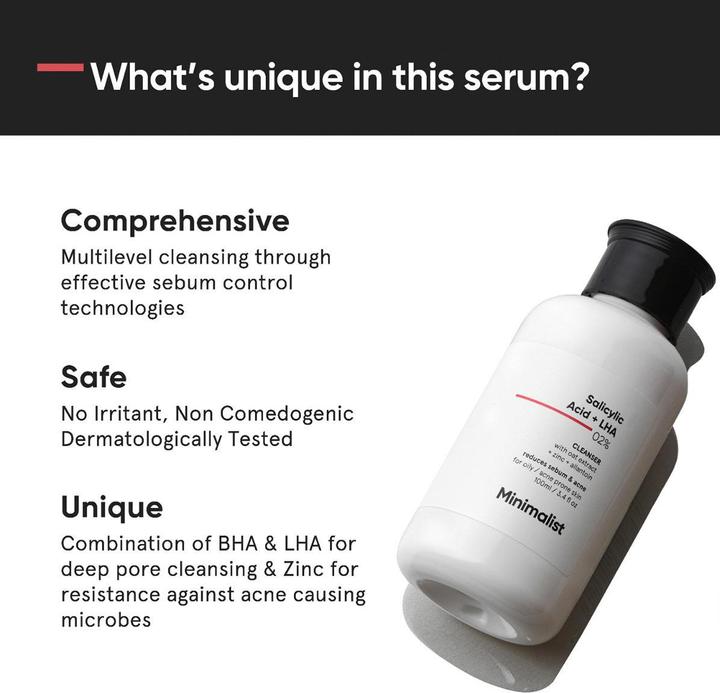 Produktbild Minimalist Salicylic Acid + LHA 02% Cleanser (100 ml)