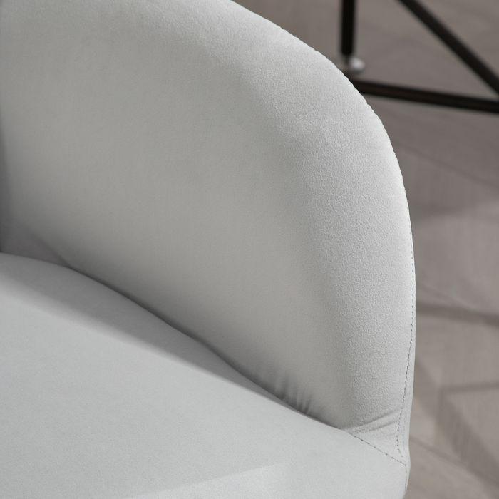 Image du produit Swisshandel24 Chaise de bureau, aspect velours, avec accoudoirs, gris clair