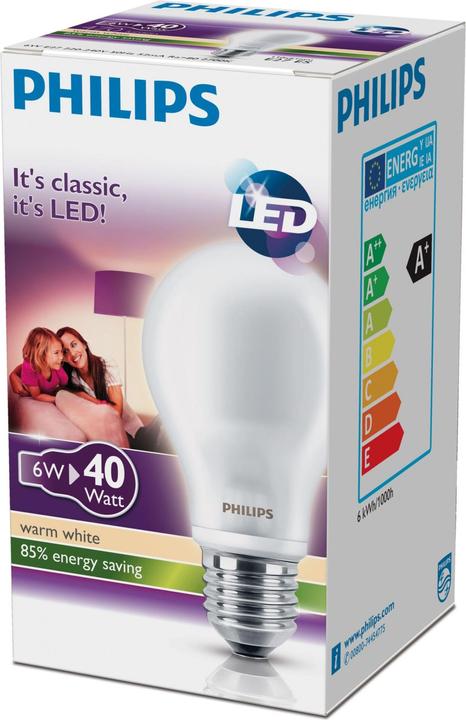 Image du produit Philips A60 FR ND BOX CT Version promotionnelle (E27, 6 W, 470 lm, 1 x, F)