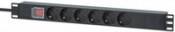 Actual product image Intellinet 19" 6-way socket strip / PDU, protective contact, 1 U