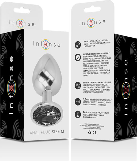 Image du produit Intense Plug Anal Métal Noir Taille M