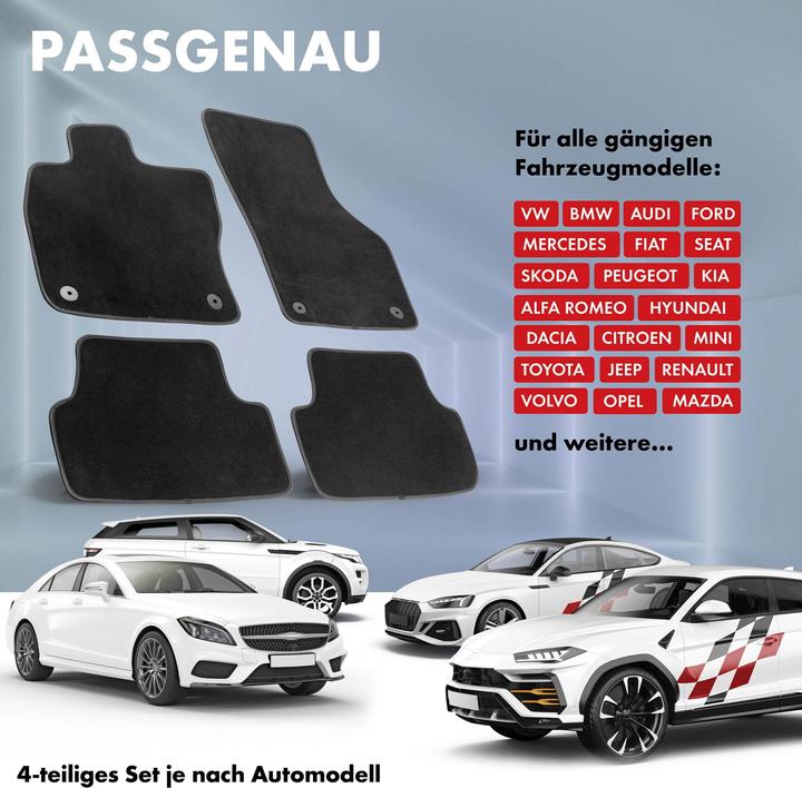 Immagine prodotto Walser Tappeti Premium per BMW Serie 3 Sedan BJ 2005 - 01/2012, Serie 3 Touring BJ 2005 - 08/2012 (2 tappetini anteriori + 2 tappetini posteriori)