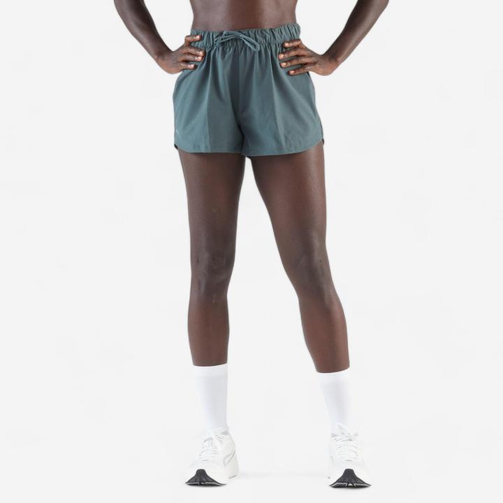 Actual product image Kiprun Laufshorts Trailrunning Damen atmungsaktiv - Run 500 Dry dunkelgrün (XS)