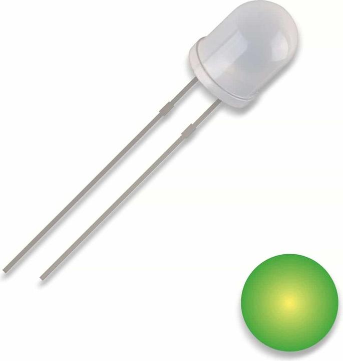 Produktbild Quadrios 2111O164 LED bedrahtet Gelb-Grün Rund 3 mm 700 mcd 30 ° 20 mA 2 V