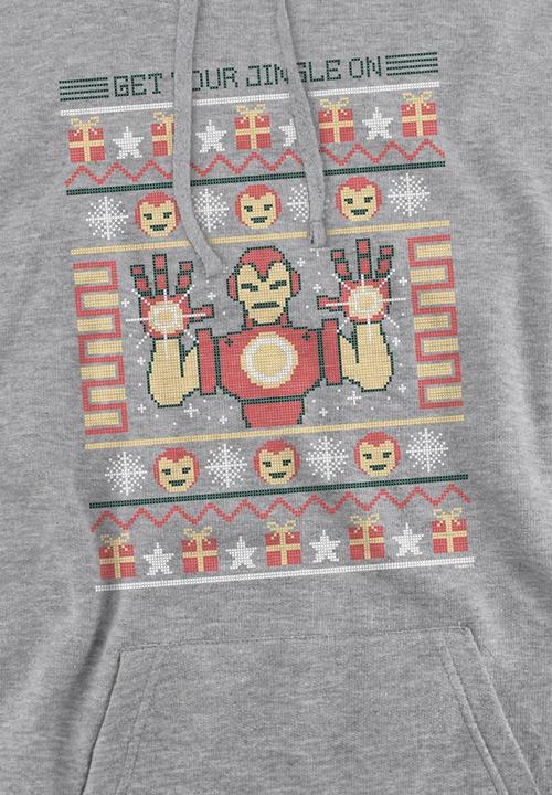 Actual product image Iron Man Mens Christmas Sweater Hoodie (L)