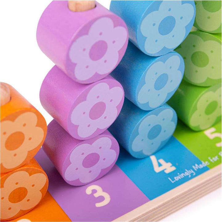 Immagine prodotto Bigjigs Gioco dei fiori impilabili in legno, 16 pezzi.