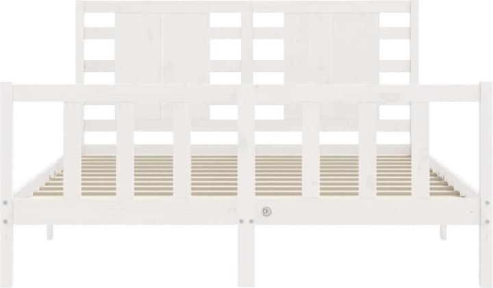 Actual product image VidaXL Massivholzbett mit Kopfteil Weiss 5FT King Size (150 x 200 cm)